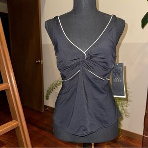 Coco Reef Black Swim Top with White Trim 34C